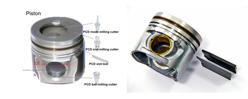 PCD grooving tools for piston