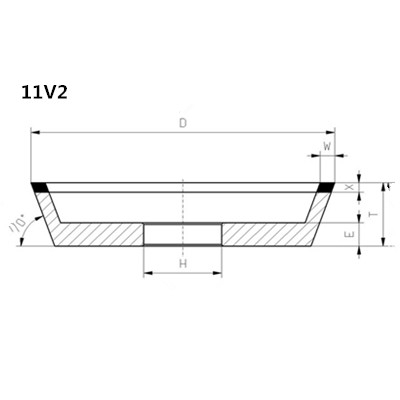 11V2 diamond grinding wheel