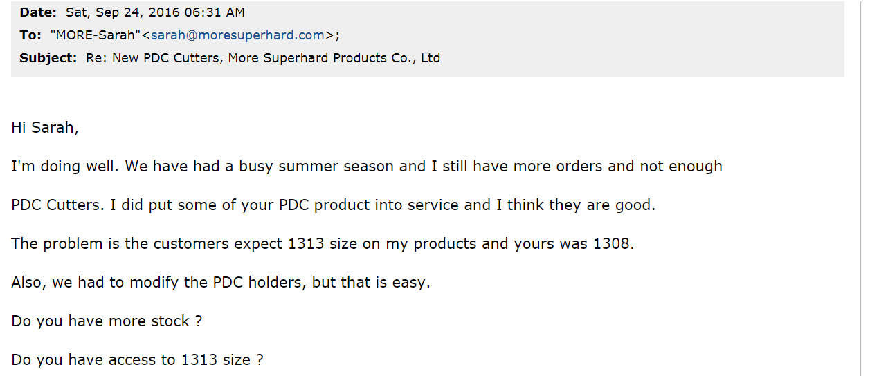 1308 PDC cutter 1308 PDC cutter